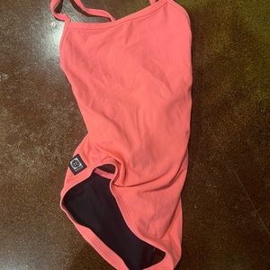 Pink jolyn one piece tie back swimsuit